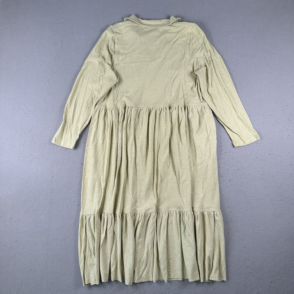 Free People Moonlight Midi Dress Small Fava Bean Green Cotton Hemp FP Beach - Picture 9 of 16